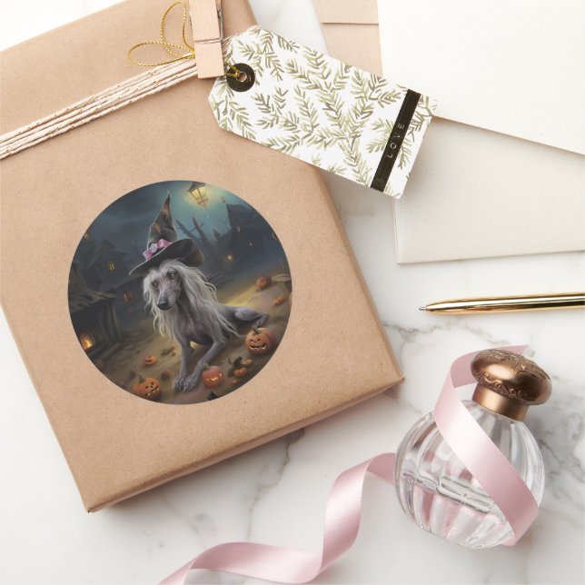 Adesivo Redondo Pumpkins Chinês Assustado no Halloween (Presentear)