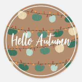 Adesivo Redondo Pumpkins e Luzes