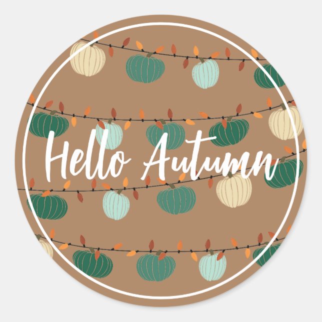 Adesivo Redondo Pumpkins e Luzes (Frente)