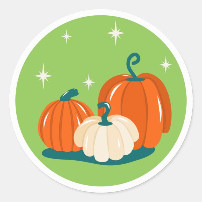 Adesivo Redondo Pumpkins Halloween Clássico Round Sticker (Frente)