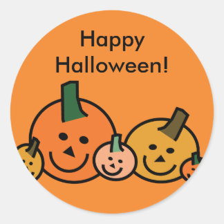 Adesivo Redondo Pumpkins Halloween Stickers Feliz