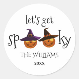 Adesivo Redondo Pumpkins Personalizado Clássico de Halloween Ro