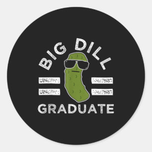 Adesivo Redondo Pun de picles grande dill graduado formatura engra