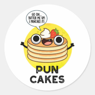 Adesivo Redondo Puncakes Engraçado Pancake Pun