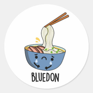 Adesivo Redondo Punho Azul-don Udon Engraçado