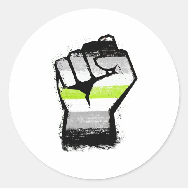 Adesivo Redondo Punho de Protesto Agênero (Frente)