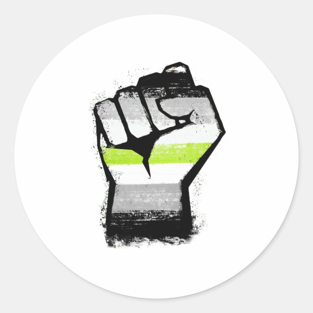 Adesivo Redondo Punho de Protesto Agênero (Frente)