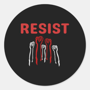 Adesivo Redondo Punho de Resistência Seja Parte da Resistência Ant