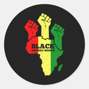 Adesivo Redondo Punho do Poder Negro Mês da História Negra America