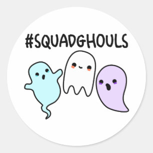 Adesivo Redondo Punição de Fantasmas da Equipe Funny Halloween 