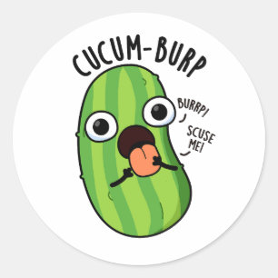 Adesivo Redondo Punição de Pepino Engraçada Cucum-burp 