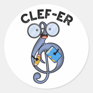 Adesivo Redondo Punição engraçada de música Clef-er 
