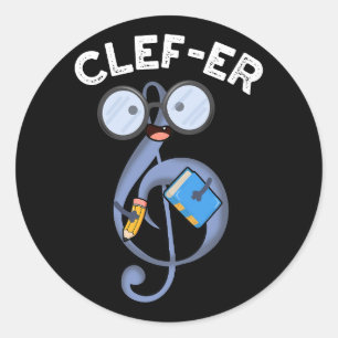 Adesivo Redondo Punição engraçada de música Clef-er 
