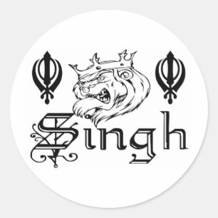 Adesivo Redondo Punjabi Khanda Sikh Khalsa Merchandise
