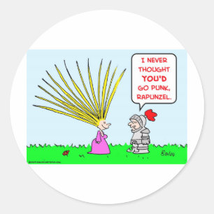 Adesivo Redondo punk cabelo rapunzel