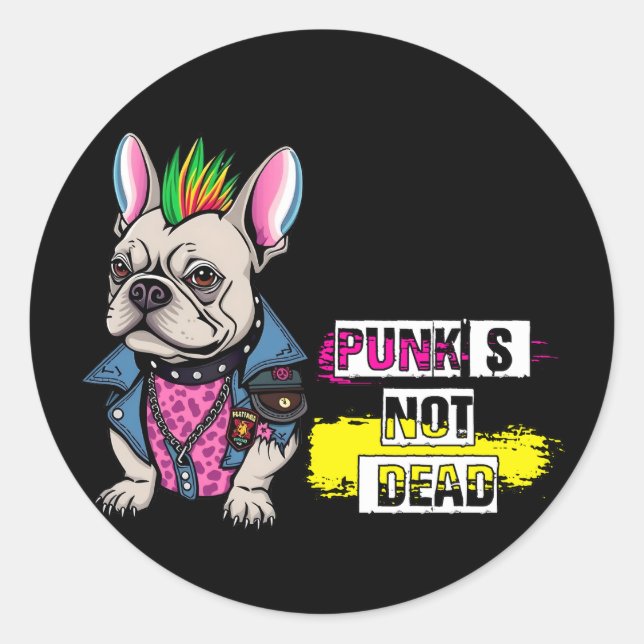 Adesivo Redondo Punk não é morto (Frente)