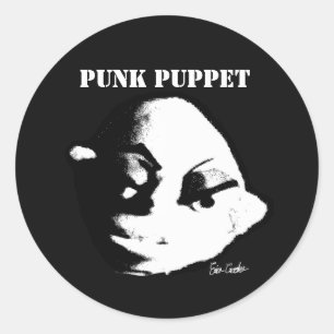 Adesivo Redondo Punk Puppet (design Erica Crooks)