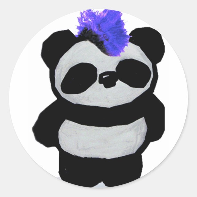 Adesivo Redondo Punk Rock Panda (Frente)