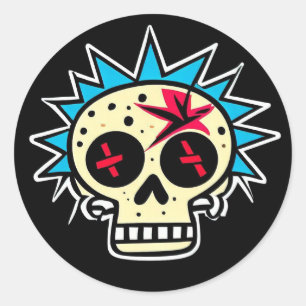 ADESIVO REDONDO 'PUNK SKULL'