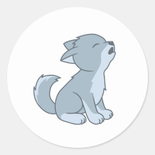 Adesivo Redondo Pup do Lobo de Engraçado