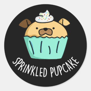 Adesivo Redondo Pupcake asfaltado Puppy Cupcake Pun Dardo BG