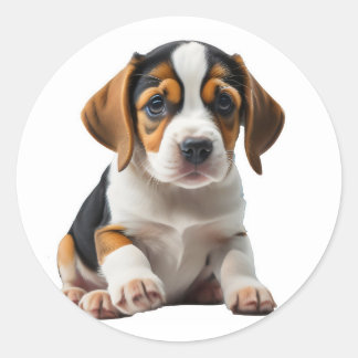 Adesivo Redondo Puppy Beagle