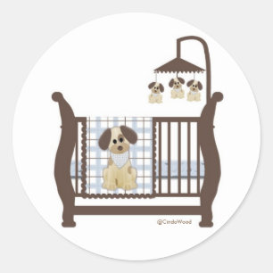 Adesivo Redondo Puppy Dog Baby Bed Sticker
