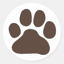 Adesivo Redondo Puppy Dog Paw Print | Pawprint canino cômodo