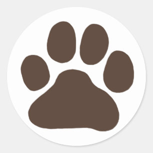 Adesivo Redondo Puppy Dog Paw Print   Pawprint canino cômodo