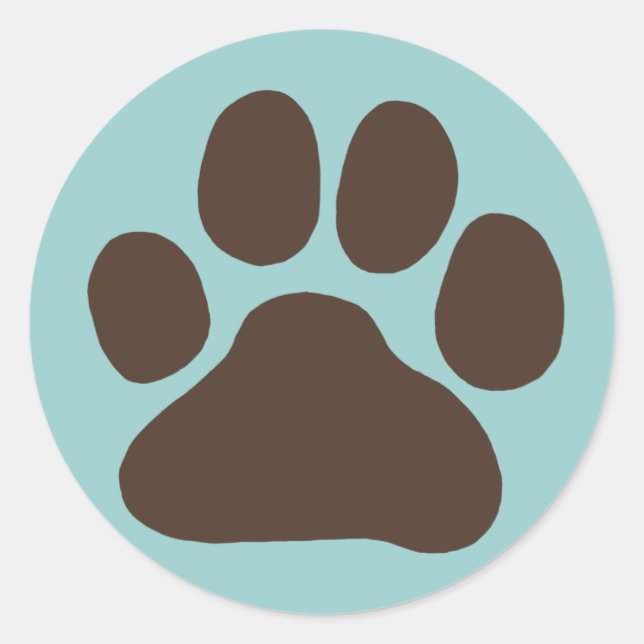 Adesivo Redondo Puppy Dog Paw Print | Pawprint canino cômodo (Frente)