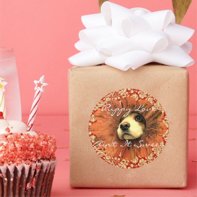Adesivo Redondo Puppy Love Ain It Sweet Sticker (Festa)