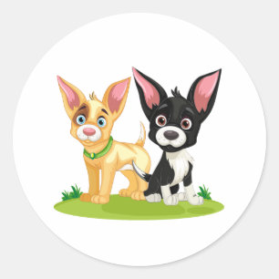 Adesivo Redondo Puppy Love é o melhor amor