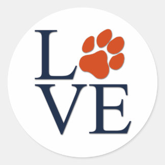 Adesivo Redondo Puppy Paw Love Classic Round Sticker