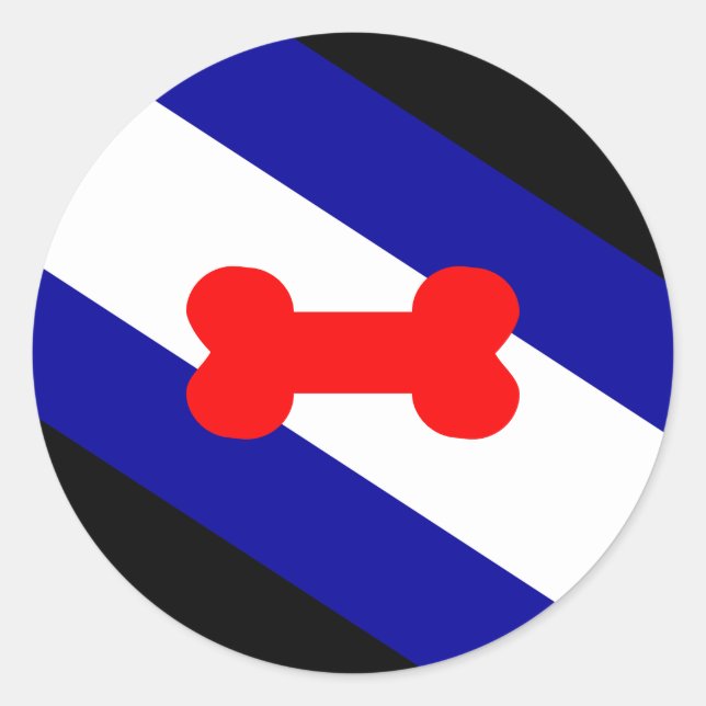 Adesivo Redondo Puppy Play Pride Flag  (Frente)