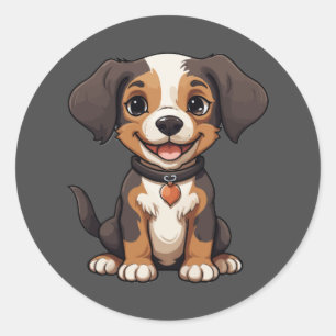 Adesivo Redondo Puppy Round Sticker