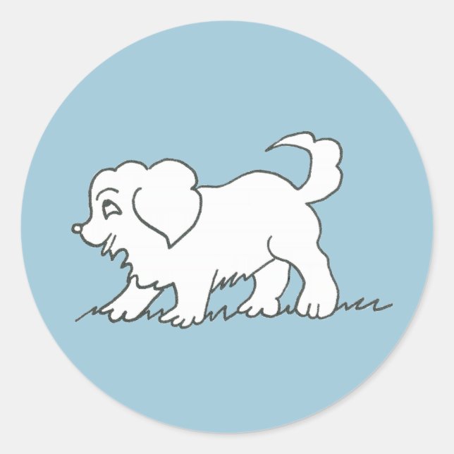 Adesivo Redondo Puppy Sticker (Frente)