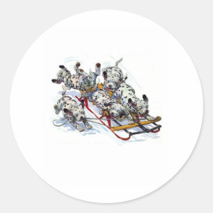 Adesivo Redondo Pups Dalmacianos de Leitura