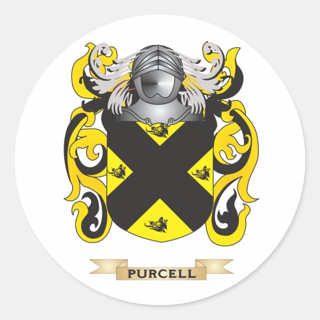 Adesivo Redondo Purcell Casaco of Arms (Family Crest) (Frente)