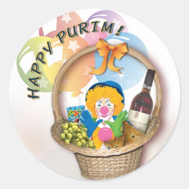 Adesivo Redondo Purim Sticker (Frente)