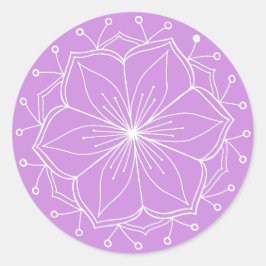 Adesivo Redondo Puro Lotus Flower Mandala