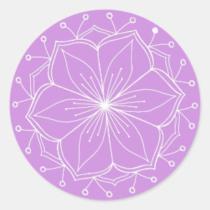Adesivo Redondo Puro Lotus Flower Mandala