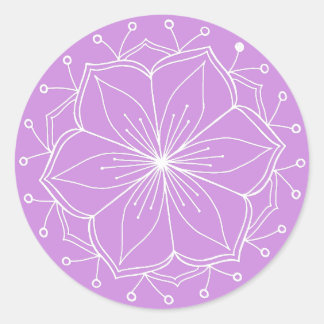Adesivo Redondo Puro Lotus Flower Mandala