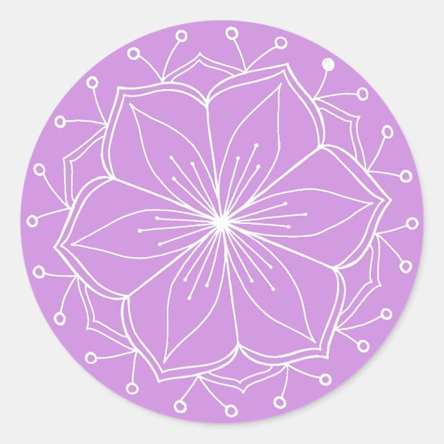 Adesivo Redondo Puro Lotus Flower Mandala (Frente)
