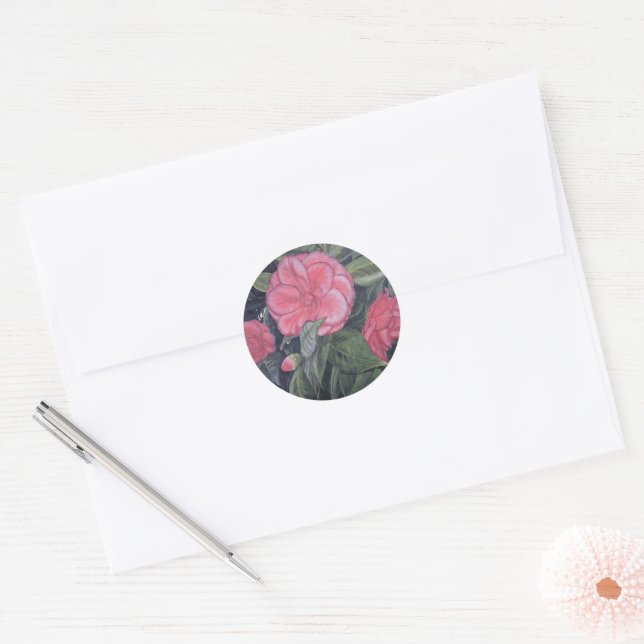 Adesivo Redondo Purple Dawn Camellia Stickers (Envelope)
