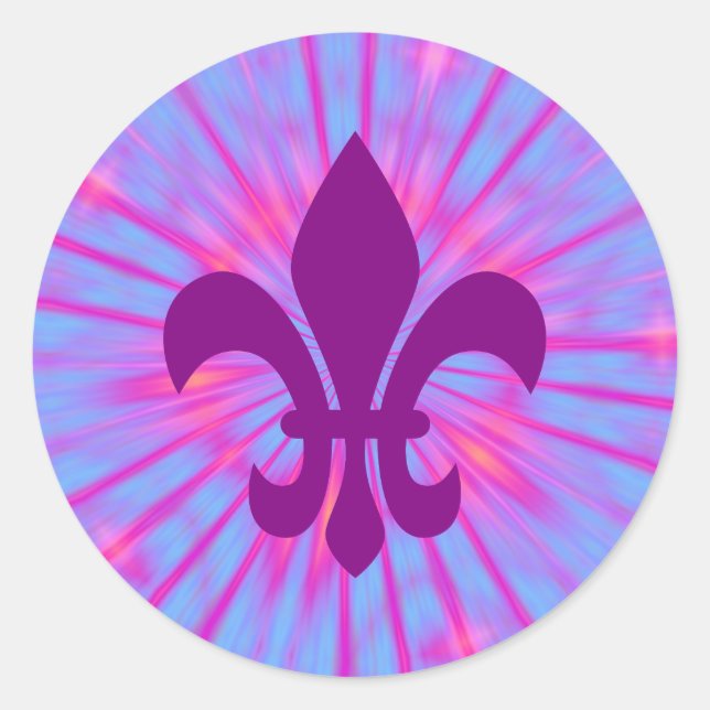 Adesivo Redondo Purple Fleur de Lis (Frente)
