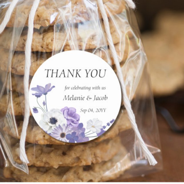 Adesivo Redondo Purple Floral (Criador carregado)