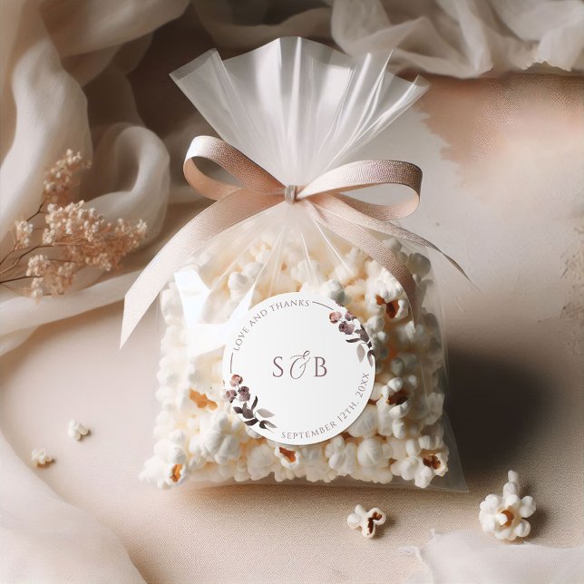 Adesivo Redondo Purple Floral Obrigado A Vestir Favor De Casamento (Criador carregado)