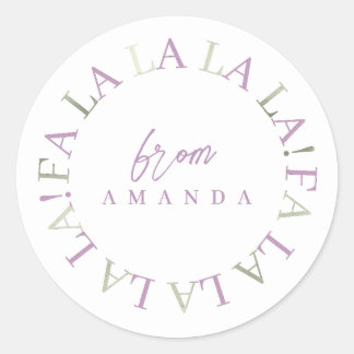 Adesivo Redondo Purple Green Christmas Fa La ID1009