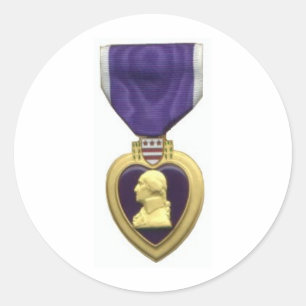 Adesivo Redondo Purple Heart