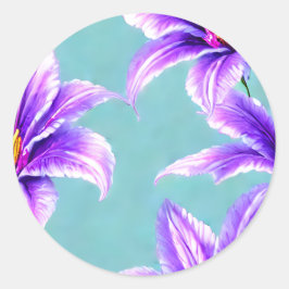 Adesivo Redondo Purple Lilly do padrão do Vale